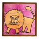 Wooden frame puzzle from the 1960s depicting a lion.