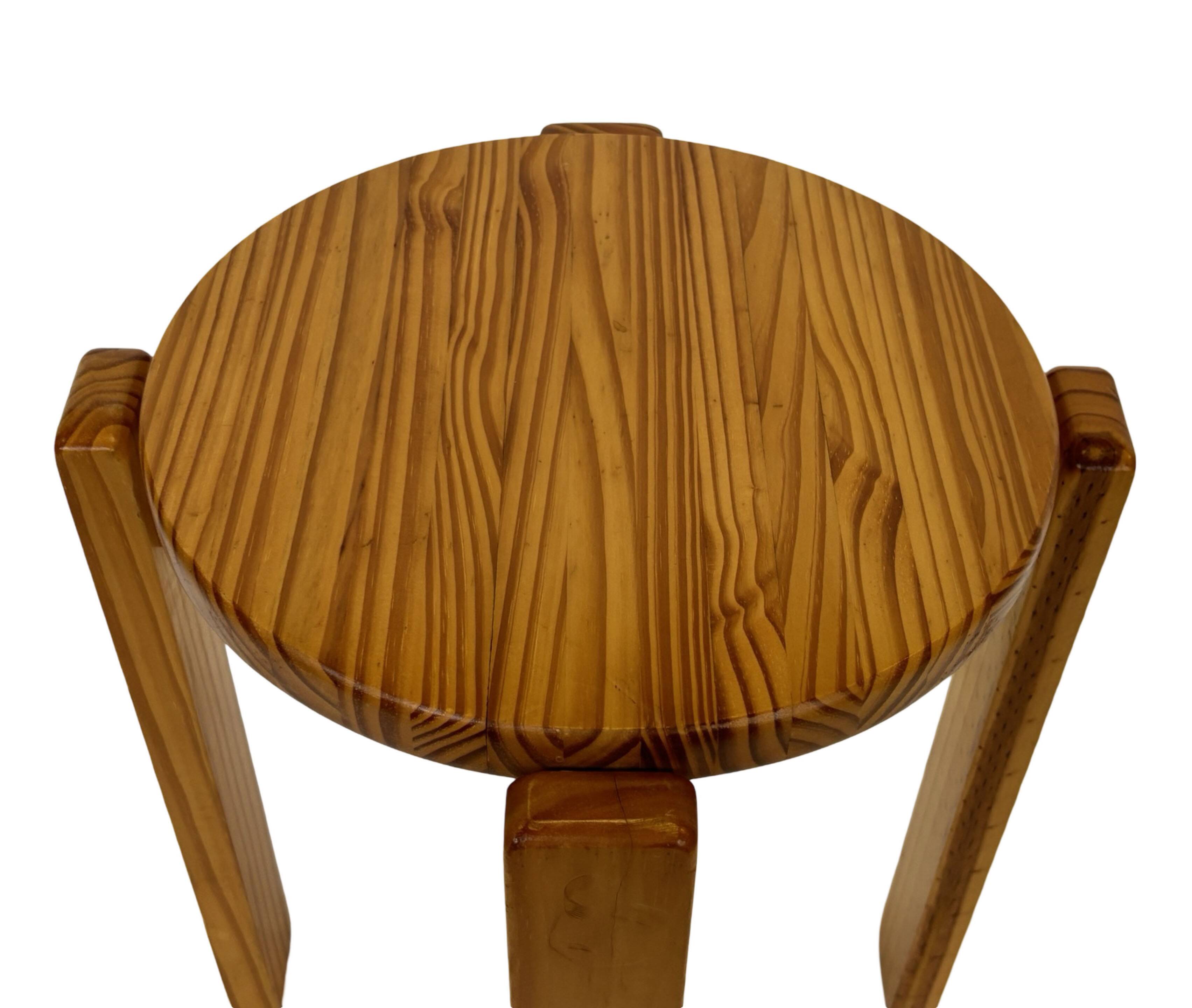 Mid century pinewood stool, 1960s minimalistic design