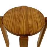 Mid century pinewood stool, 1960s minimalistic design