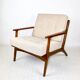 Danish Vintage Beige Boucle Armchair, 1970s
