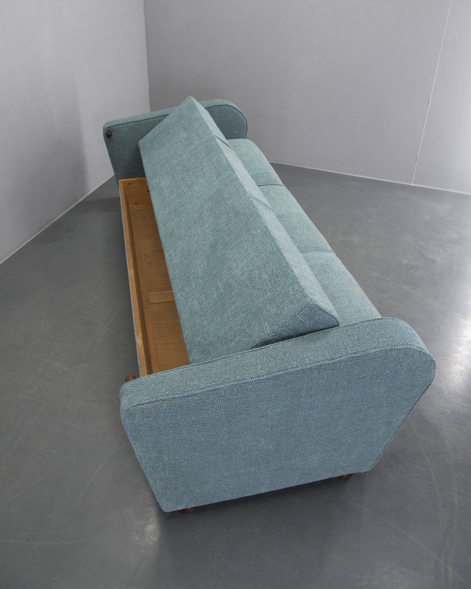 Newly Upholstered Art Deco Sofa / Folding Bed by Halabala, 1930s