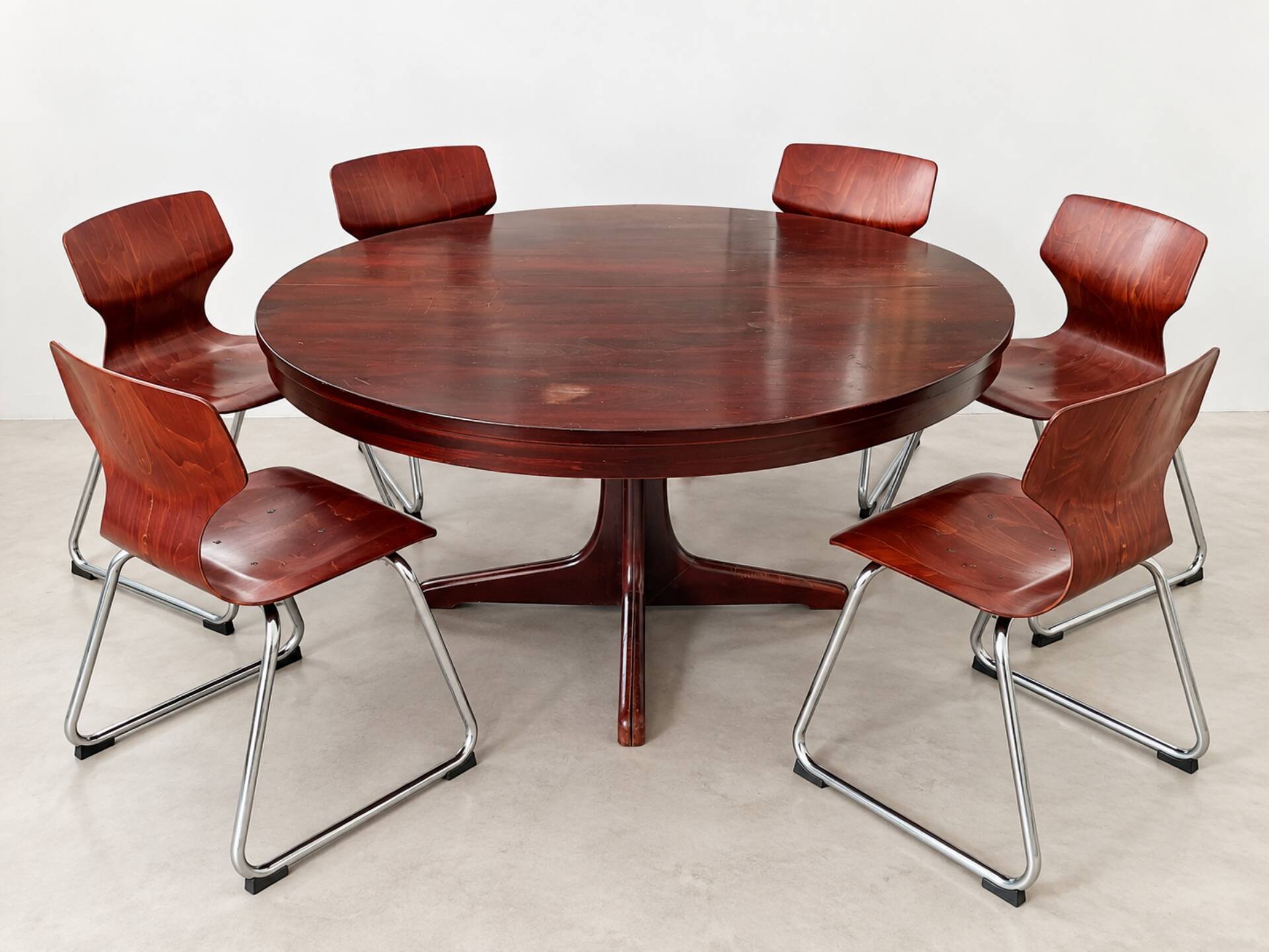 Baumann dining room set – extendable round table +6 chairs P
