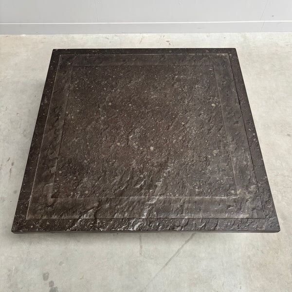 Table basse en pierre et acier par Draenert, années 1970