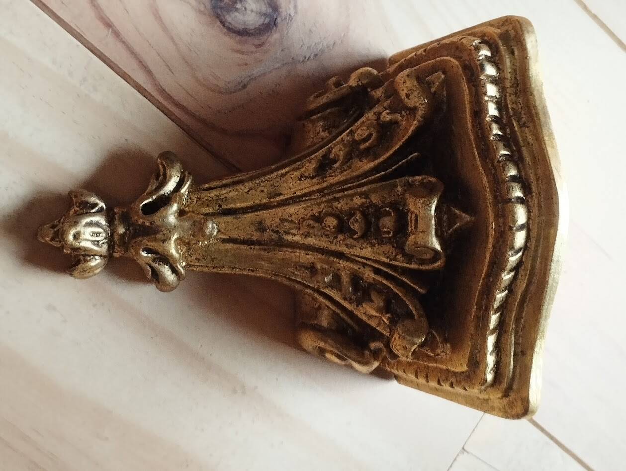 Page 1 of 7 Small wall console in rocaille style – patinated gold decor, Louis style