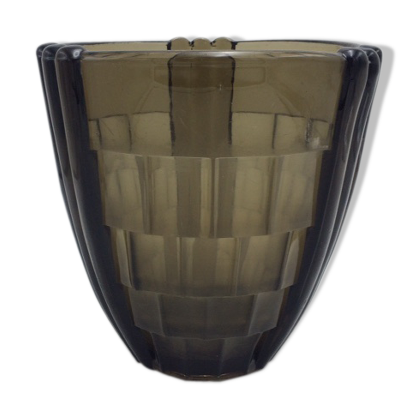 Art deco moulded glass vase