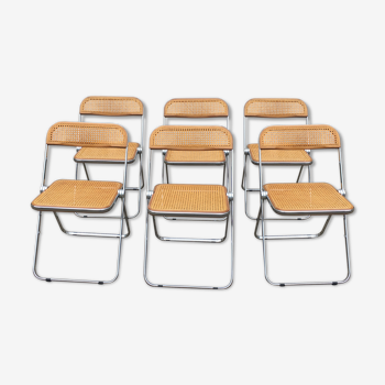 6 chaises plia cannée de Giancarlo Piretti, Castelli circa 1967