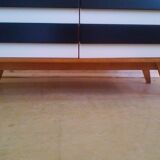 Commode à tiroirs noire et blanche République tchèque 1960s