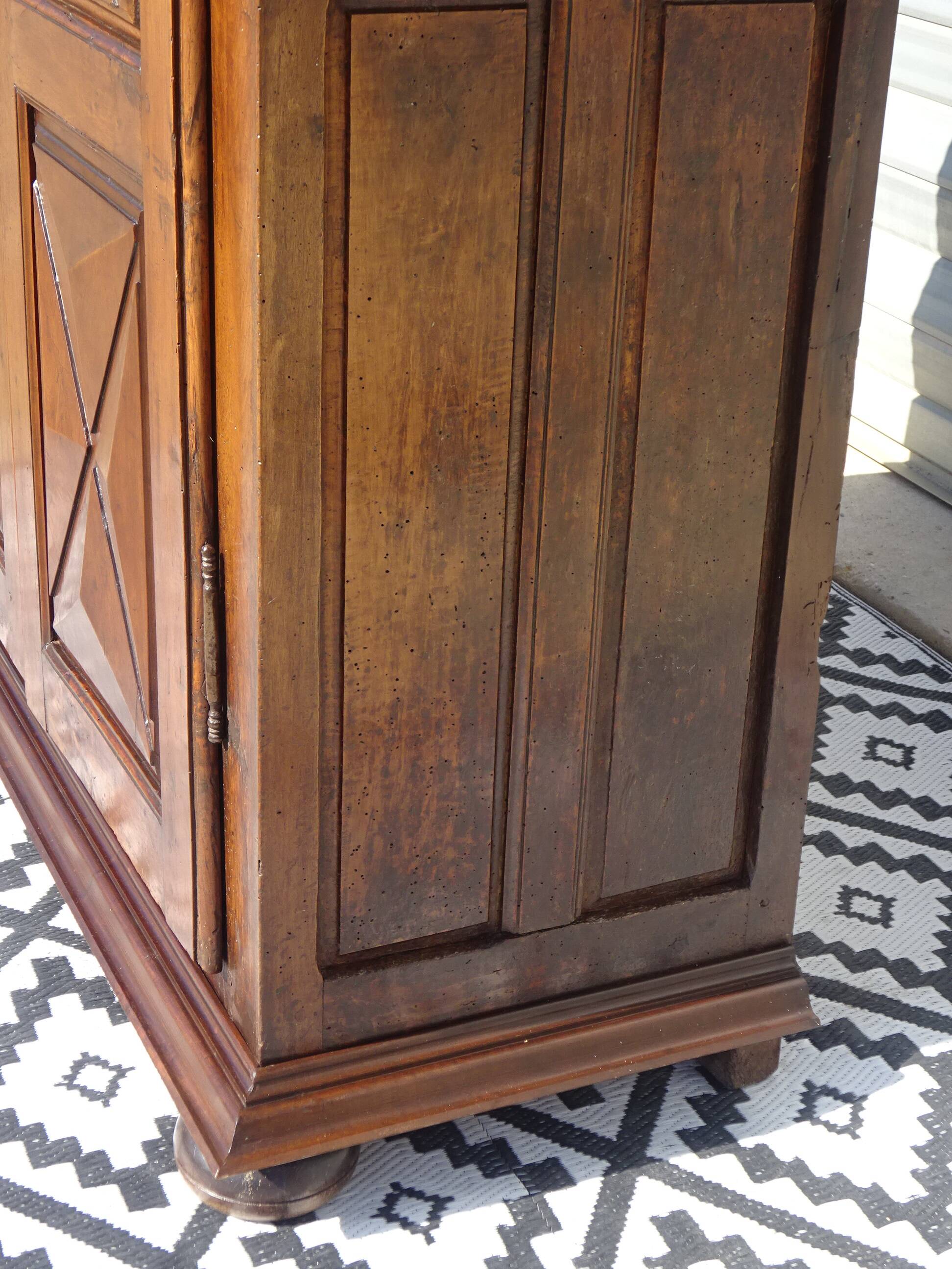 Antique Louis XIII wardrobe, diamond points