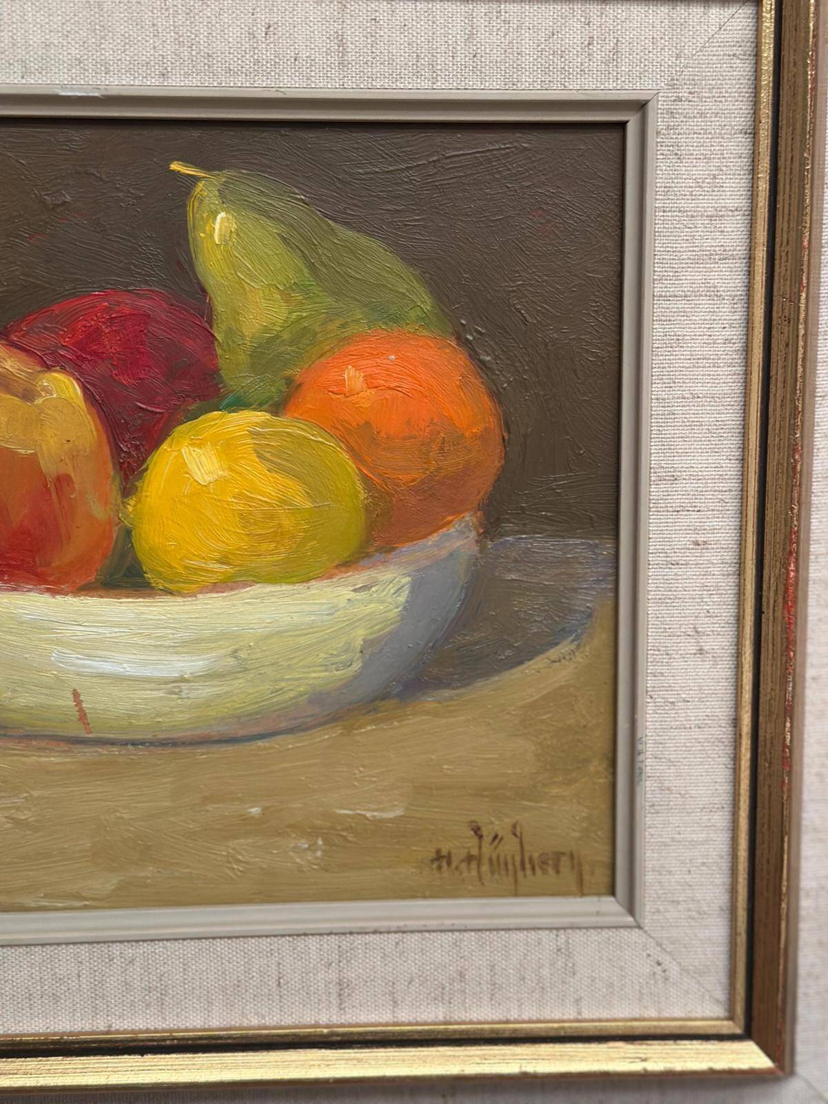 Oil On Panel – “Still Life With Fruit” By Hilding Bernhard Högberg