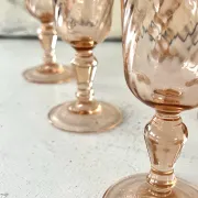 Champagne flutes set of 6, Rosaline luinarc swirl glass stemware