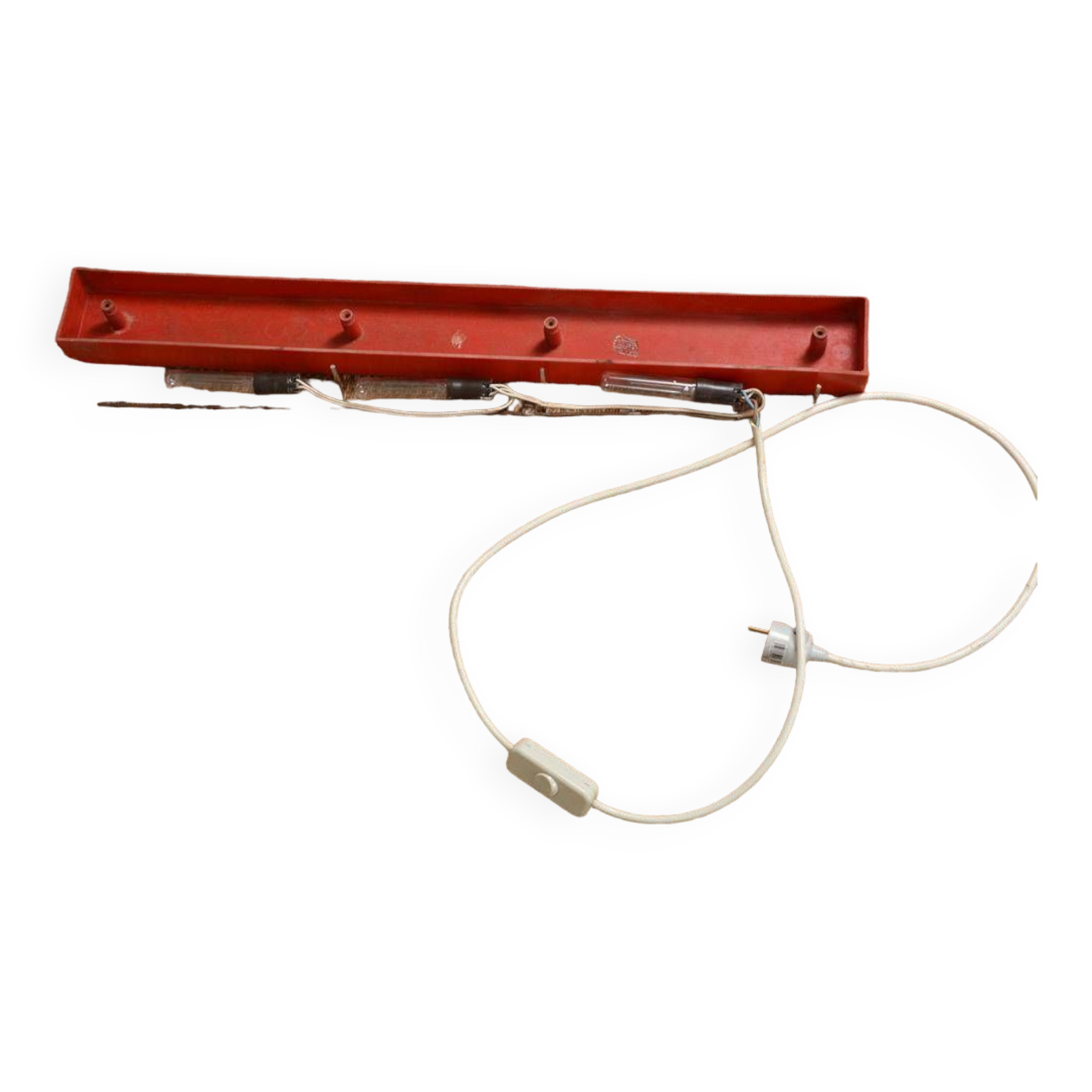 Long vintage red wall light