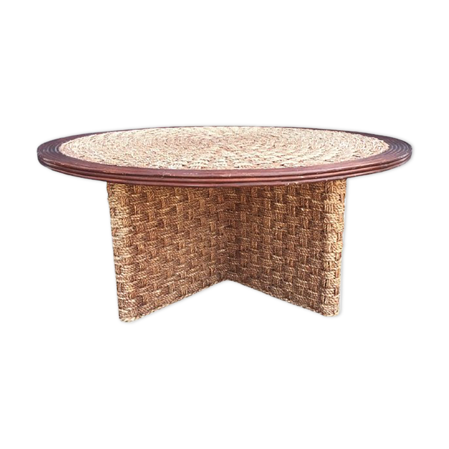 Coffee table in rope and wood