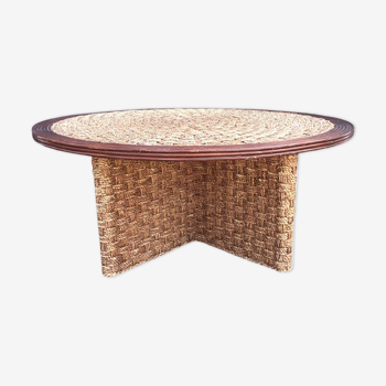 Coffee table in rope and wood