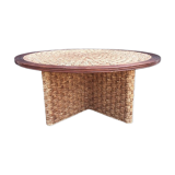 Coffee table in rope and wood