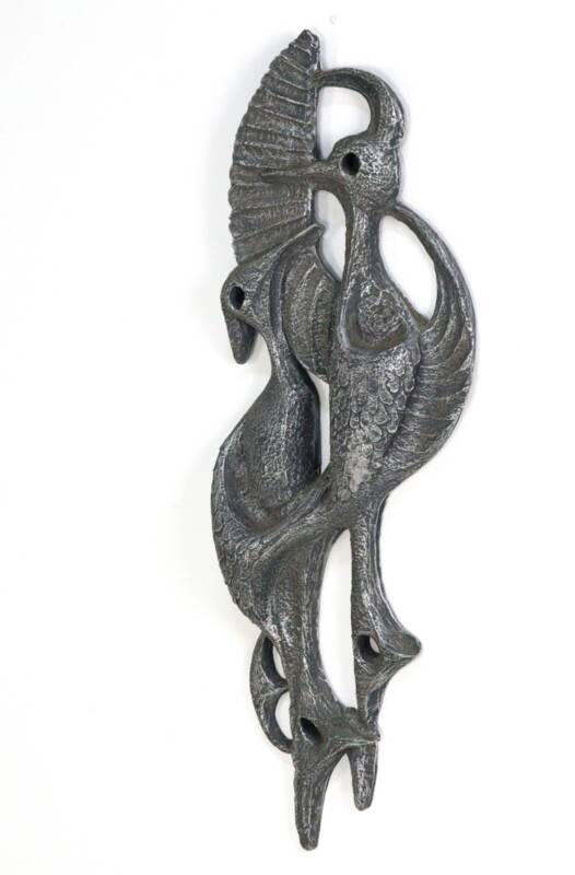 Brutalist Ars Munda resin wall decoration cranes - mid century modern
