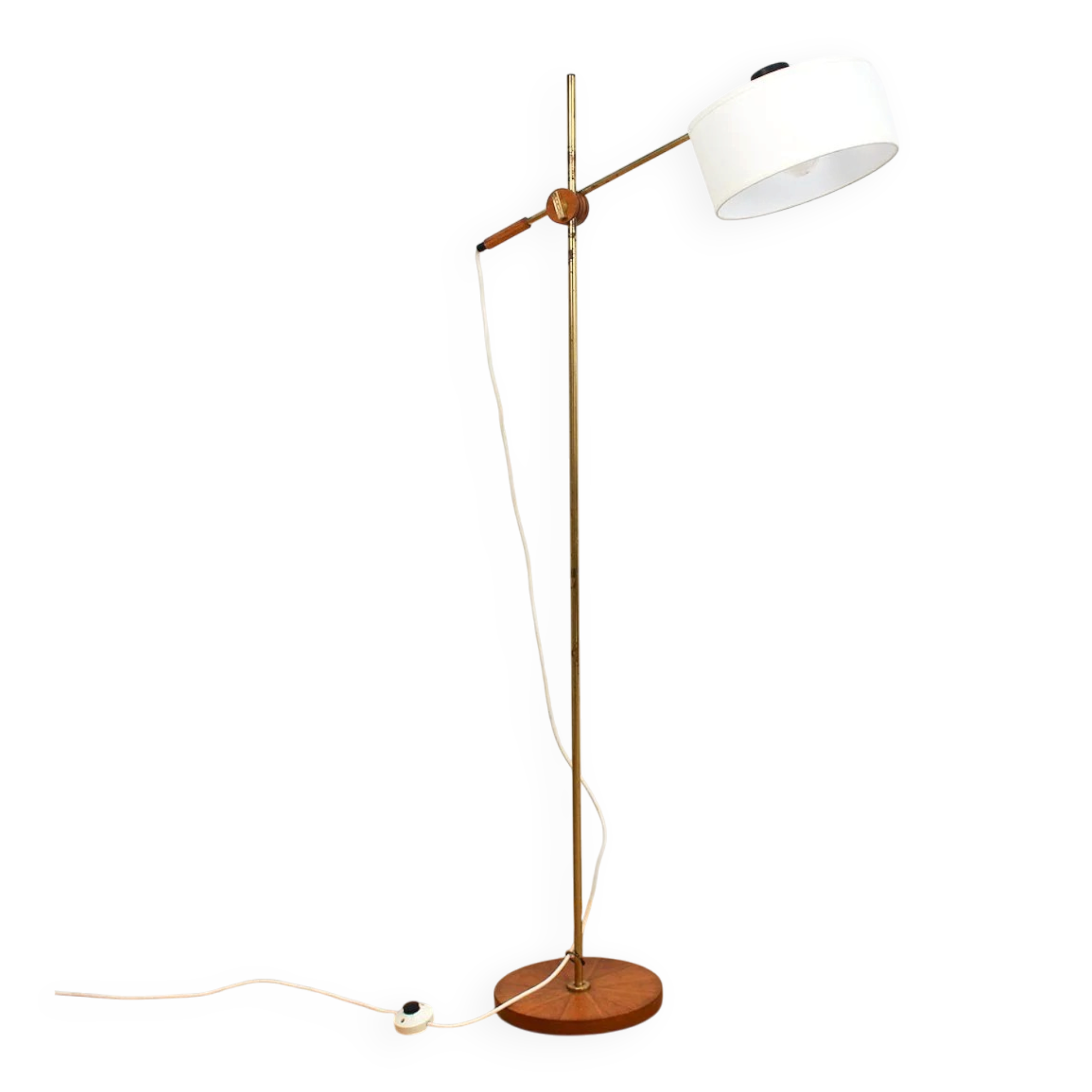 Floor lamp with a swivelling arm