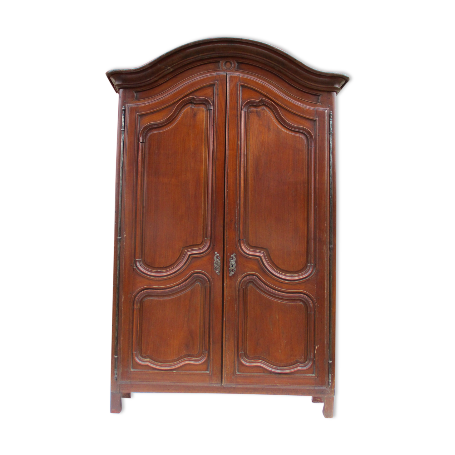 Small solid wooden cabinet with a gendarme hat
