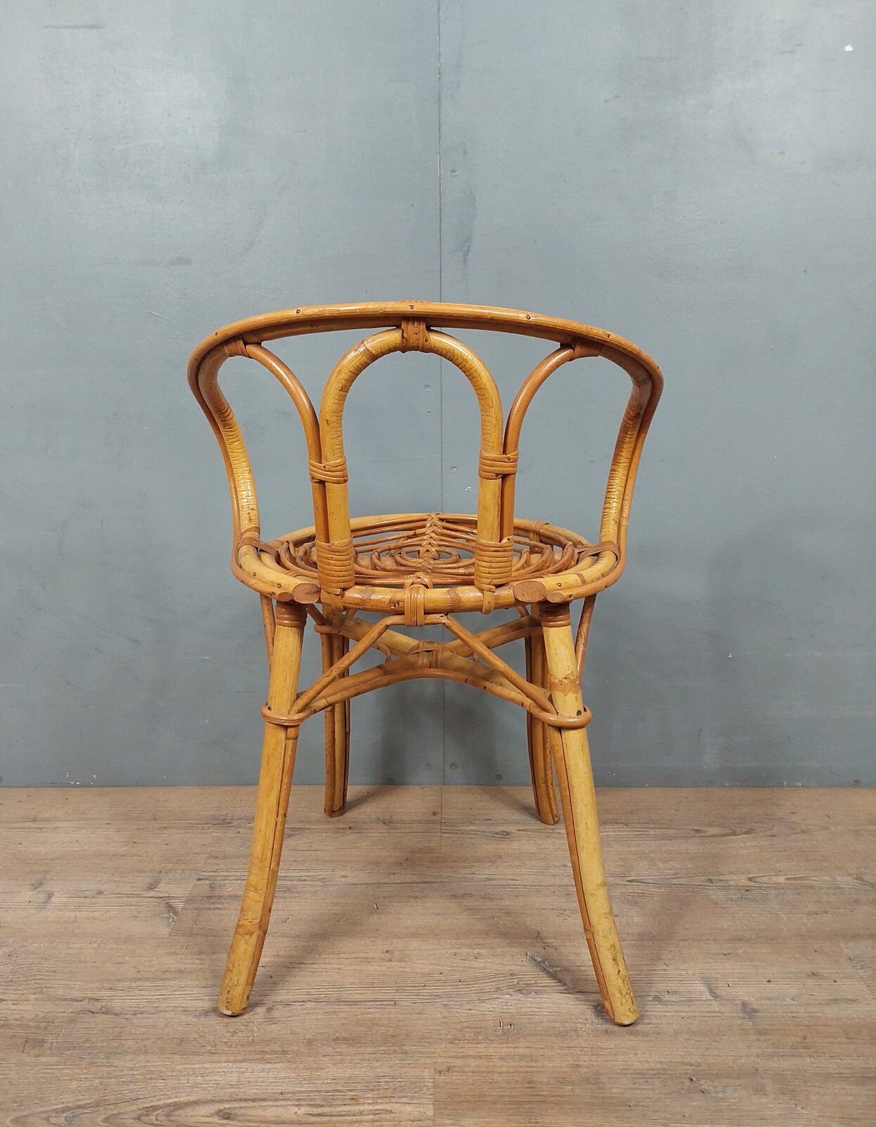 Vintage bamboo and rattan armchair