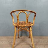 Vintage bamboo and rattan armchair