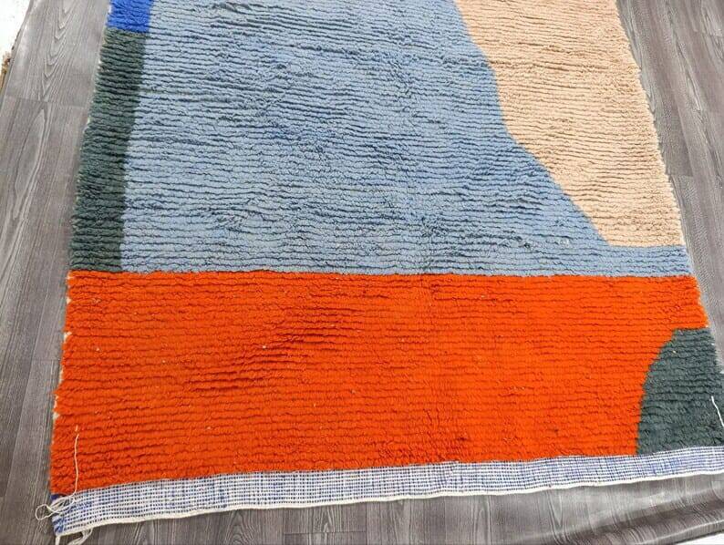 Handmade pure natural wool rug, size 160 x 240 cm