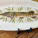 Large fish platter with its sauce boat, annecy model, vintage gien.