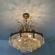 Lustre en bronze et cascade de pampilles en cristal