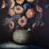 Still life with flowers by Raymond-Jean Bizet 20th century