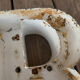 Letter "R" of vintage industrial brand in iron