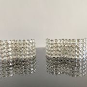 Pair of octagonal crystal wall sconces, Italy 1980s.