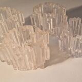 4 vintage plexiglass ice style candle holders 1980