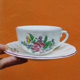 Lunéville earthenware cups and saucers