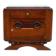 Art Deco bedside table, wood and marble deco nightstand, end of sofa, art deco