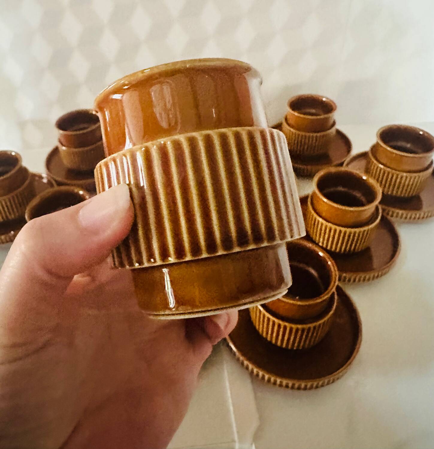 Set of 10 cups and saucers Tognana Italy 70s