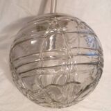 Set of 2 smoked glass ball suspensions by Doria Leuchten, Germany, 1970s.