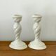 Pair ceramic candlesticks