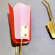 Gande Pair of Red Sconces in Brass and Pespex, Italy, Mid-Century