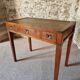 Vintage oak desk – 1970s – Green leather top and 3 drawers