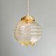 Pair of Space Age Pendant Lights in Yellow Clear Glass, 1960s-70s