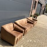 De Sede Ds47 3zit, 2zit, 1zit Buffel leder 5mm NECK Cognac