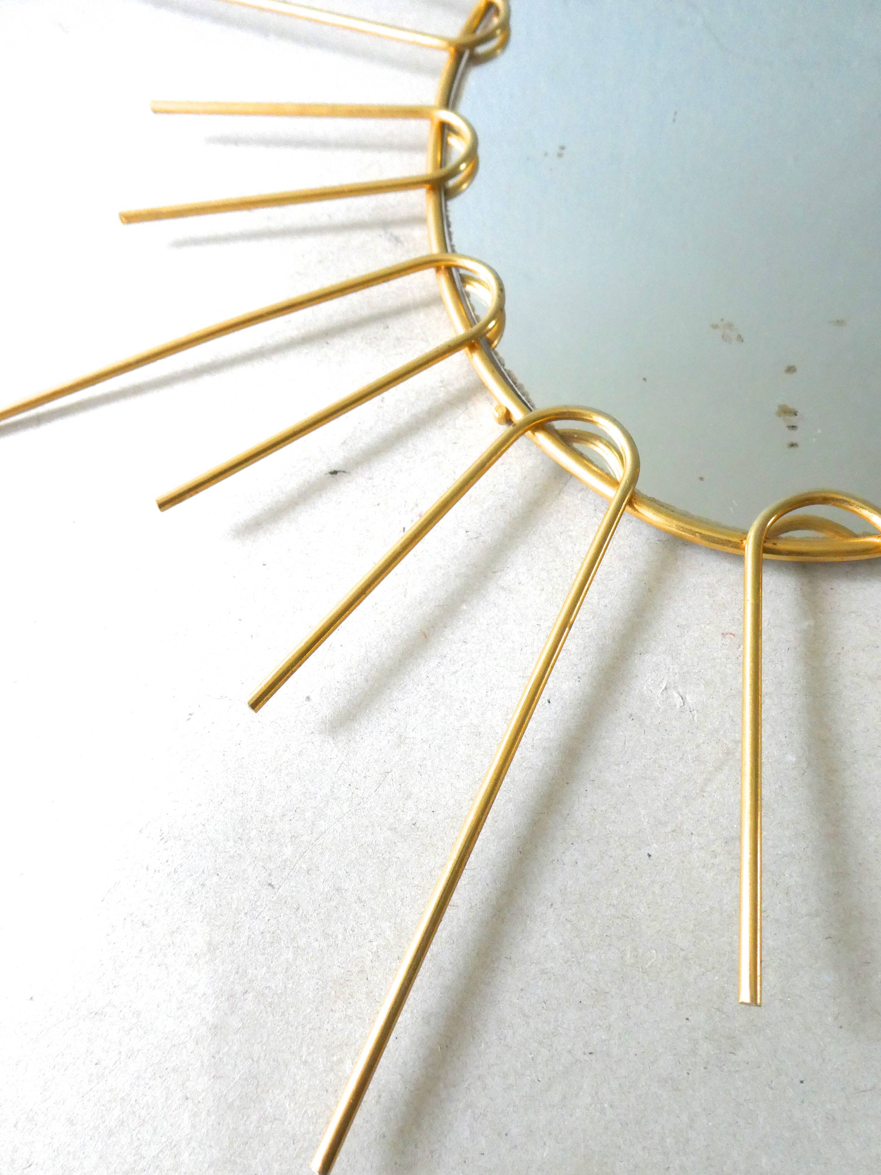 Brass sunglasses mirror from the 70s - 39x43cm
