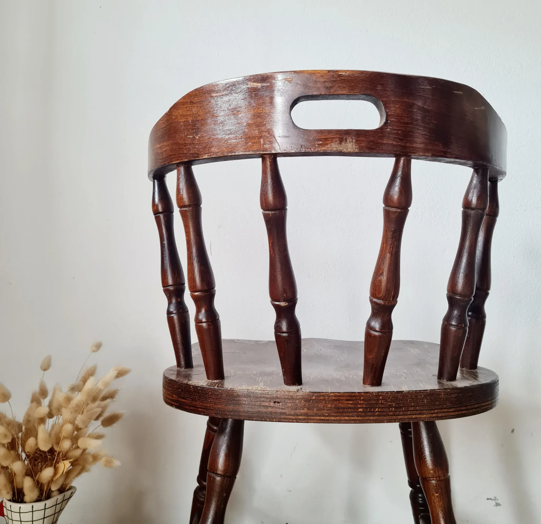 Lot de 4 Chaises Bistrot Western en Bois Massif