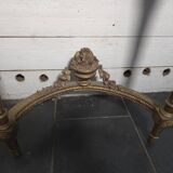 Louis XVI style console in gilded wood with a marble top.