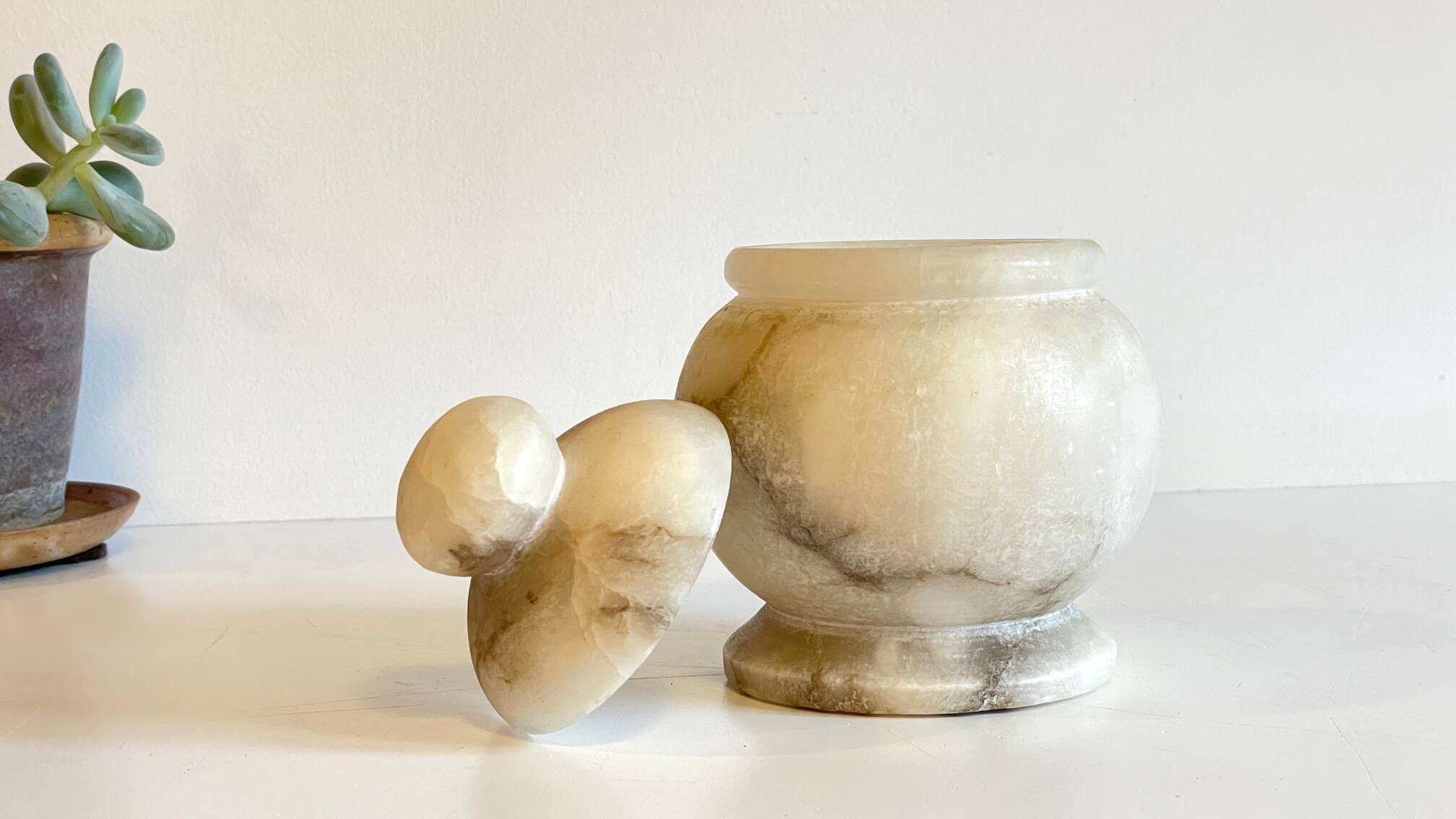 Vintage alabaster stone box