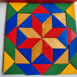 Game vintage painted wooden mosaic