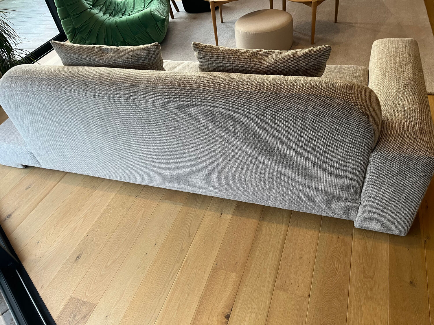 Three-seater fabric sofa