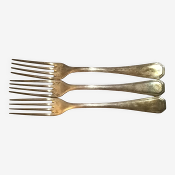 3 fourchettes de table pavillon dauphine christofle métal argenté