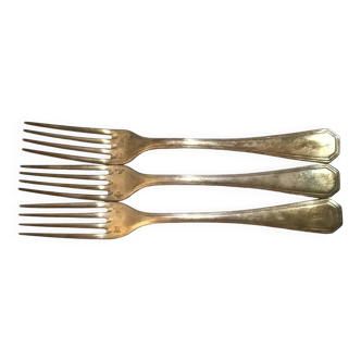 3 fourchettes de table pavillon dauphine christofle métal argenté