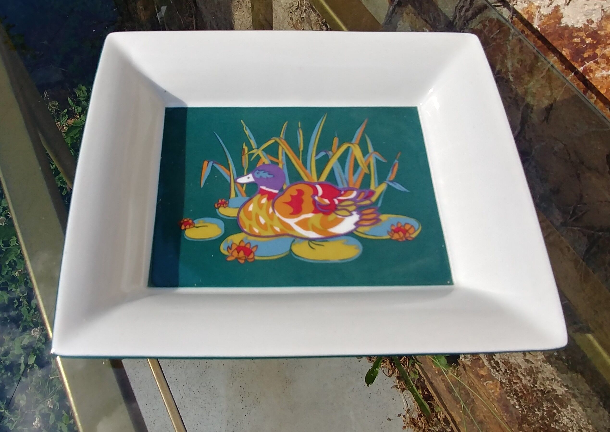 Vide poche en porcelaine Alfoldi Hungary décor canard
