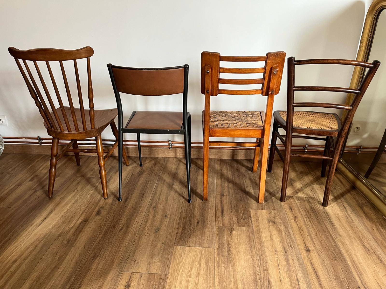 Set of 4 mismatched chairs