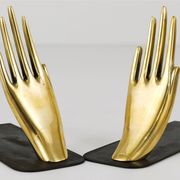 Mid-century bookends by Carl Auböck with brass hands #1928, Vienna, Austria